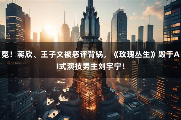 冤！蒋欣、王子文被恶评背锅，《玫瑰丛生》毁于AI式演技男主刘宇宁！