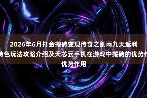 2026年6月打金搬砖变现传奇之剑雨九天返利版特色玩法攻略介绍及天芯云手机在游戏中搬砖的优势作用