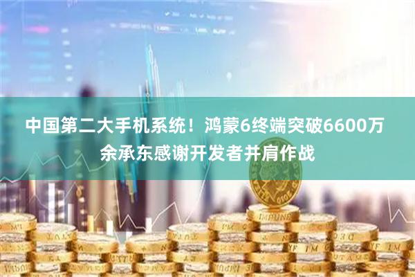 中国第二大手机系统！鸿蒙6终端突破6600万 余承东感谢开发者并肩作战